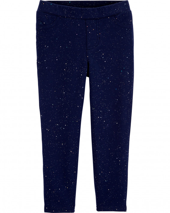Sparkly Pull-On French Terry Jeggings