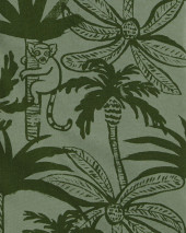 Palm Tree Poplin Button-Front Shirt