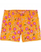 Floral Crinkle Jersey Shorts