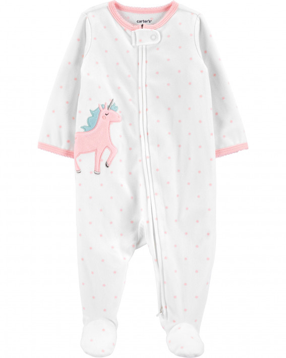 Unicorn Zip-Up Fleece Sleep & Play