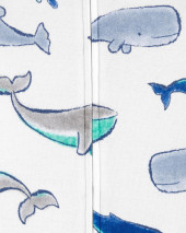 1-Piece Whale 100% Snug Fit Cotton Romper PJs