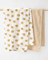 2 пары пеленальных одеял из хлопкового муслина
