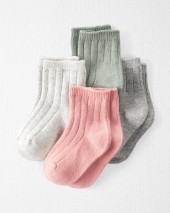 4-Pack Organic Cotton Rib Socks