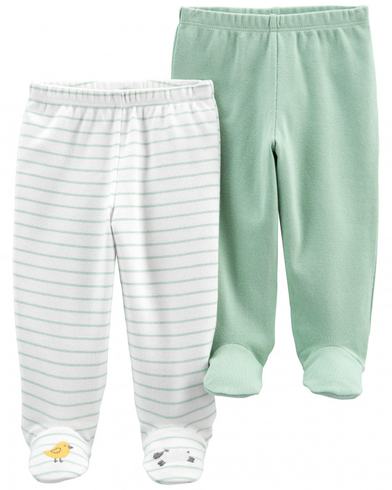 2-Pack Cotton Footed Pants