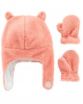 2-Pack Sherpa Hat & Mittens Set