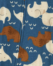 1-Piece Elephant 100% Snug Fit Cotton Footie PJs