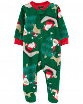 Baby Christmas Zip-Up Fleece Sleep & Play